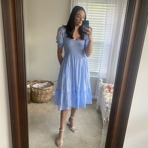 Bill House Louisa Nap Dress Medi blue gingham check